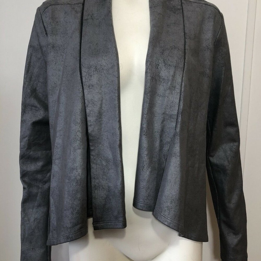 NYDJ Womens  Faux Suede Jacket Blazer Open Front